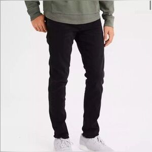 NWT AE American Eagle Next Level Flex Black Slim Straight Jeans Mens 34X34